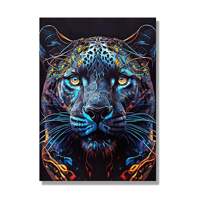 Jungle Animals Canvas Poster: Lion, Leopard, Ape - Modern Classical Decor for Living Room B / 20x30cm No Framed