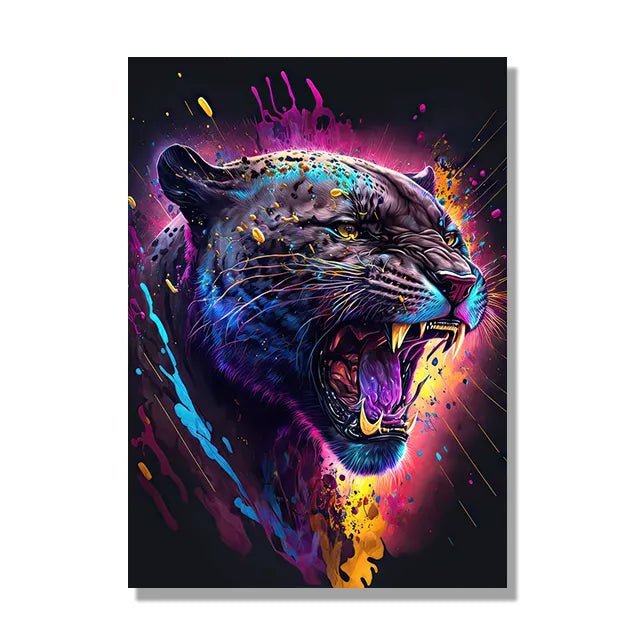 Jungle Animals Canvas Poster: Lion, Leopard, Ape - Modern Classical Decor for Living Room C / 20x30cm No Framed