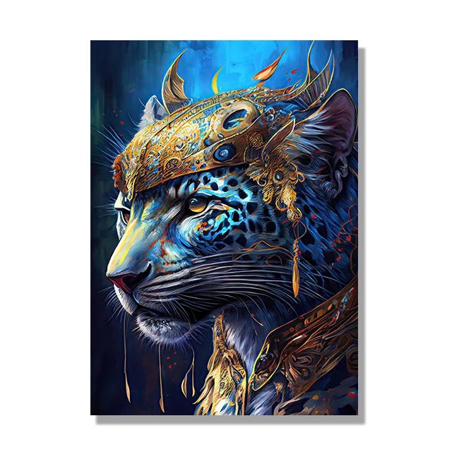 Jungle Animals Canvas Poster: Lion, Leopard, Ape - Modern Classical Decor for Living Room E / 20x30cm No Framed