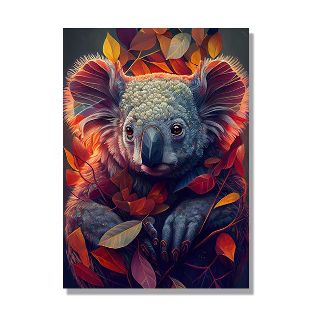 Jungle Animals Canvas Poster: Lion, Leopard, Ape - Modern Classical Decor for Living Room J / 20x30cm No Framed