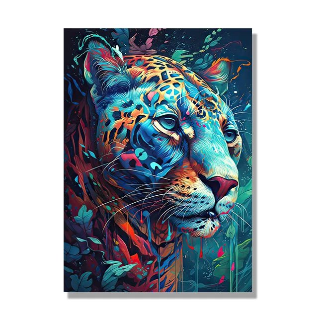 Jungle Animals Canvas Poster: Lion, Leopard, Ape - Modern Classical Decor for Living Room O / 20x30cm No Framed