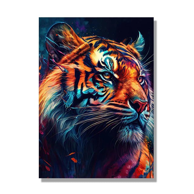 Jungle Animals Canvas Poster: Lion, Leopard, Ape - Modern Classical Decor for Living Room Q / 20x30cm No Framed