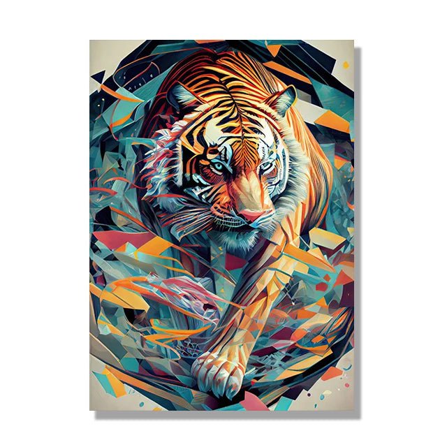 Jungle Animals Canvas Poster: Lion, Leopard, Ape P / 20x30cm No Framed