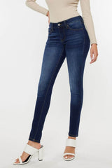 Kancan Mid Rise Gradient Skinny Jeans Dark / 0