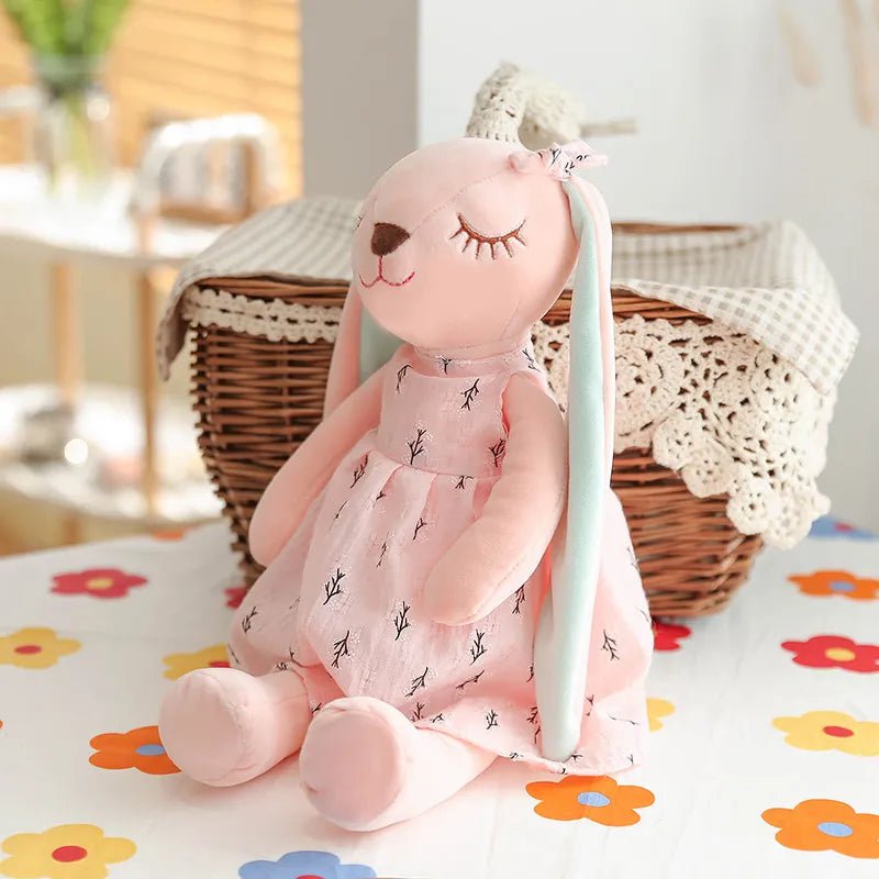 Kawaii Long Ear Rabbit Plush Toys - Baby Sleep Comfort Dolls, Stuffed Soft Animal Toys, Lovely Rabbit for Children Girls Pink / 35cm
