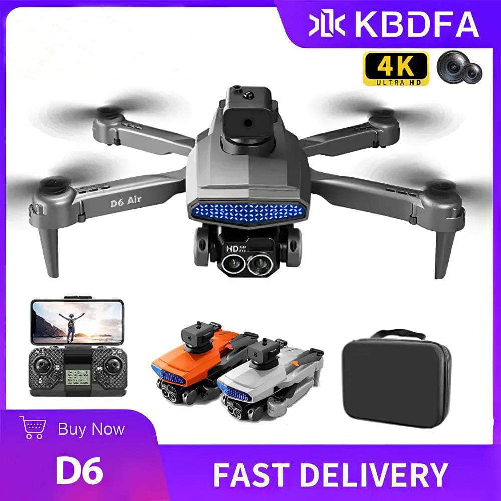 KBDFA D6 Mini 4K HD Camera Drone - Aerial Photography - Obstacle Avoidance - Foldable Quadcopter