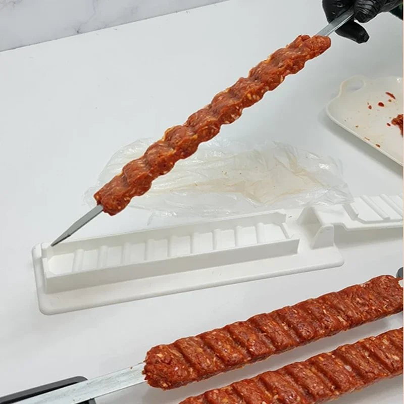 Kebab Maker BBQ Meat Skewer Machine - Reusable Press for Kitchen Grill, Barbecue Accessories, Ideal Christmas Party Tool