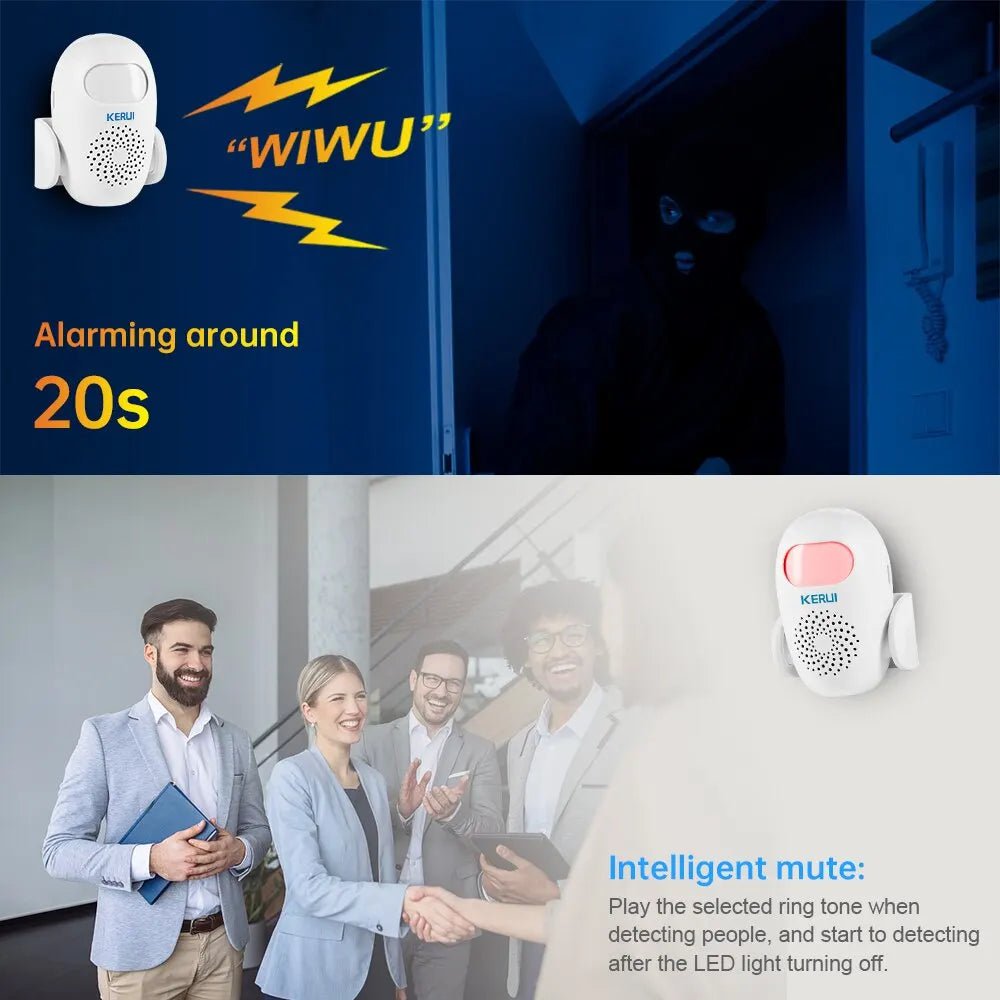 KERUI M120 Smart Motion Detector Alarm - PIR Infrared, Anti-Theft Burglar Welcome Chime Doorbell, Ideal for Garage, Shop, and Home Security Welcome Alarm