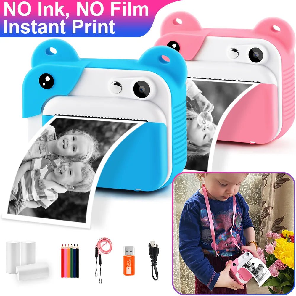 Kid Instant Print Camera - Thermal Printing, Kids Digital Instant Photo Camera, Video, Kids Toys Camera for Children