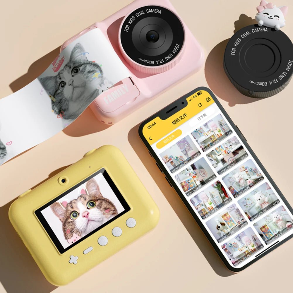 Kids Instant Print Camera - 3.0 Inch Screen, WIFI HD Digital Camera with 48MP Dual Lens, Thermal Photo Paper, Children Birthday Gift