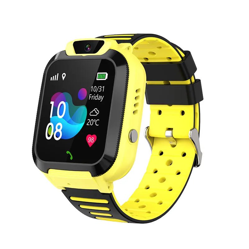 Kids Smart Watch: Sim Card Call, LBS Tracker Location, SOS, Camera, Voice Chat, Waterproof - Smartwatch for Children, Gift for Boys and Girls Yellow