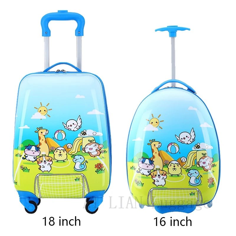 Kids Travel Suitcase with Wheels - Cartoon Anime Rolling Luggage, Carry-Ons Cabin Trolley Bag, Children's Car Suitcase Panda 1PCS 10 / 16"