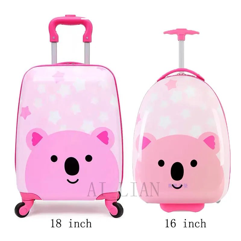 Kids Travel Suitcase with Wheels - Cartoon Anime Rolling Luggage, Carry-Ons Cabin Trolley Bag, Children's Car Suitcase Panda 1PCS 14 / 16"