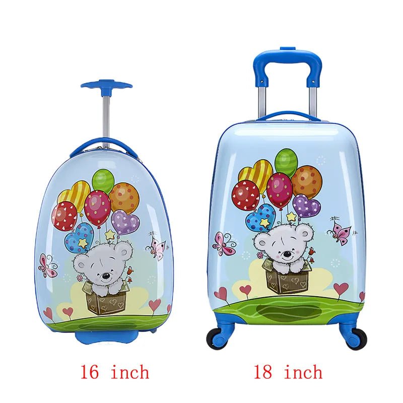 Kids Travel Suitcase with Wheels - Cartoon Anime Rolling Luggage, Carry-Ons Cabin Trolley Bag, Children's Car Suitcase Panda 1PCS / 16"