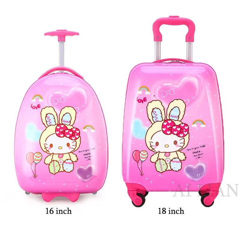 Kids Travel Suitcase with Wheels - Cartoon Anime Rolling Luggage, Carry-Ons Cabin Trolley Bag, Children's Car Suitcase Panda 1PCS 17 / 16"