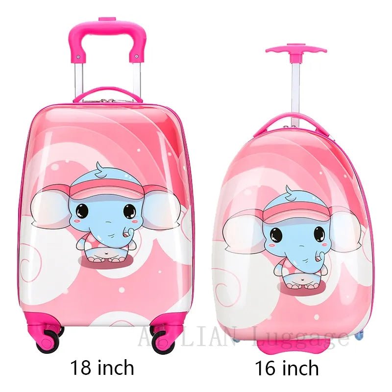 Kids Travel Suitcase with Wheels - Cartoon Anime Rolling Luggage, Carry-Ons Cabin Trolley Bag, Children's Car Suitcase Panda 1PCS 2 / 16"
