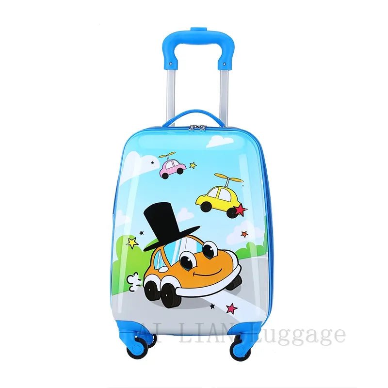 Kids Travel Suitcase with Wheels - Cartoon Anime Rolling Luggage, Carry-Ons Cabin Trolley Bag, Children's Car Suitcase Panda