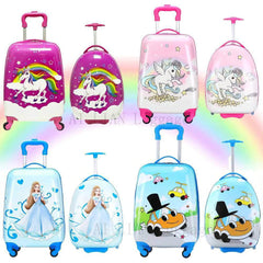 Kids Travel Suitcase with Wheels - Cartoon Anime Rolling Luggage, Carry-Ons Cabin Trolley Bag, Children's Car Suitcase Panda