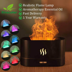 Kinscoter Ultrasonic Aroma Diffuser with LED Flame Lamp - Cool Mist Maker and Essential Oil Humidifier