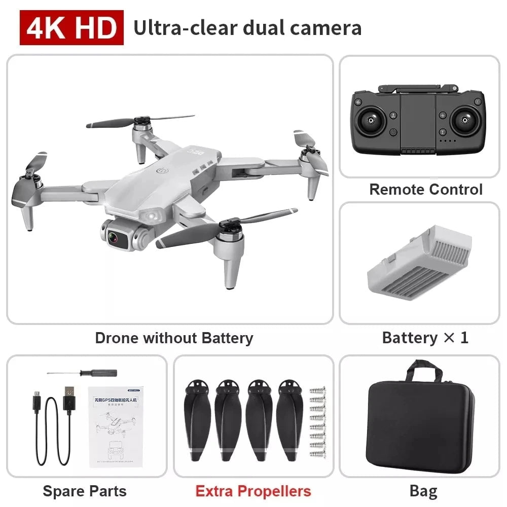L900 Pro 4K Drone: 5G GPS HD Camera, Brushless, Foldable Quadcopter GPS 4K 1B Bag 2 / CHINA
