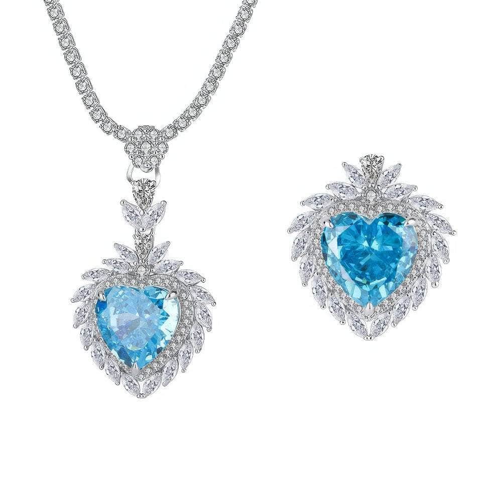 Lab Simulated Diamond Gemstone 14k White Gold Heart Pendant Necklace