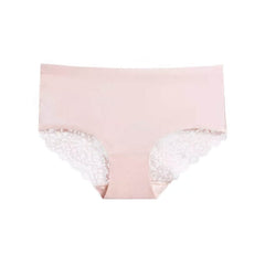 Lace Accented Mid Waist Seamless Panties