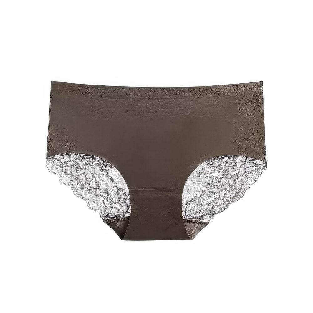 Lace Accented Mid Waist Seamless Panties