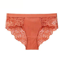 Lace Embroidered Low Mid Breathable Panties