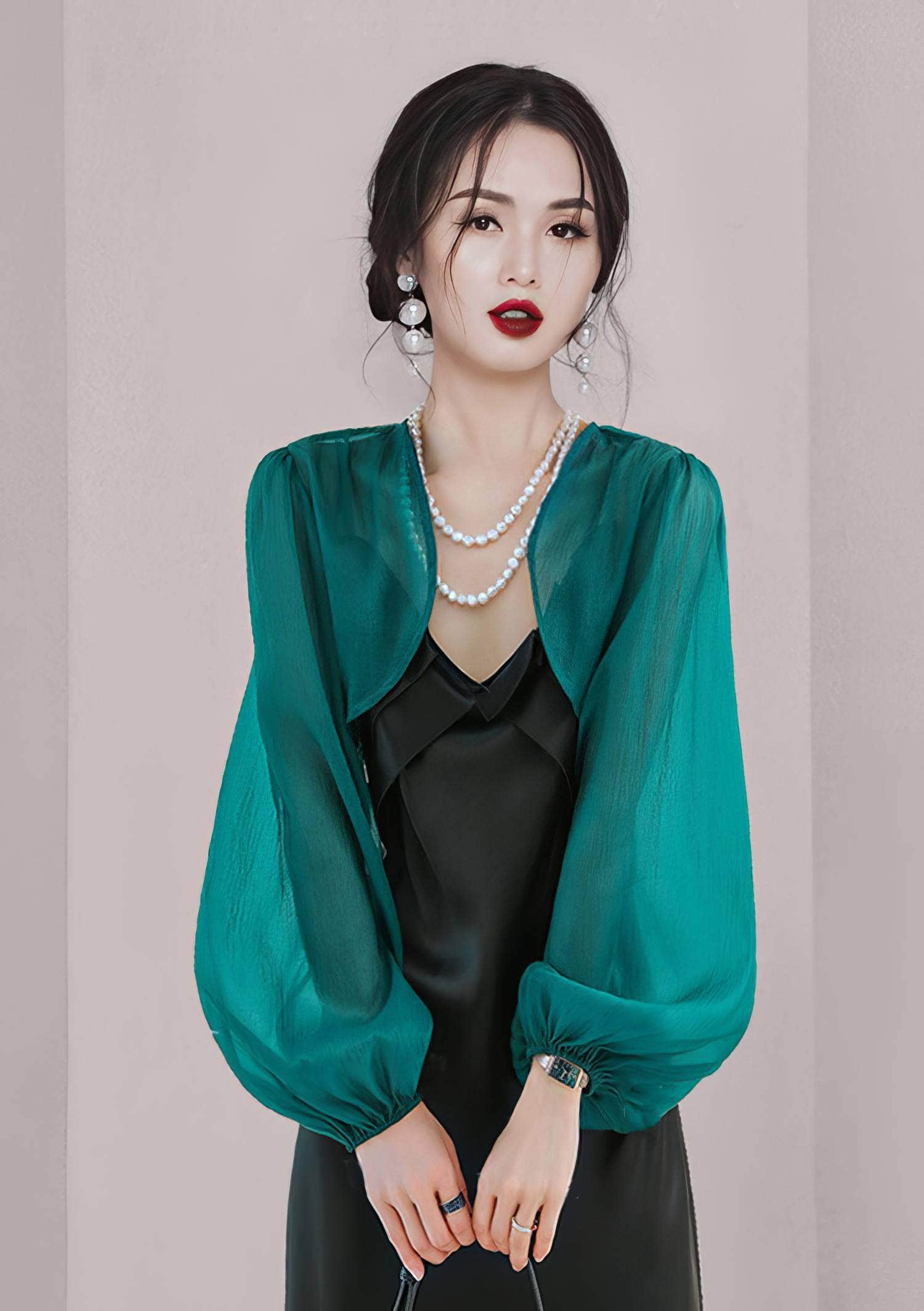 Lantern Sleeves Classy Sheer Bolero