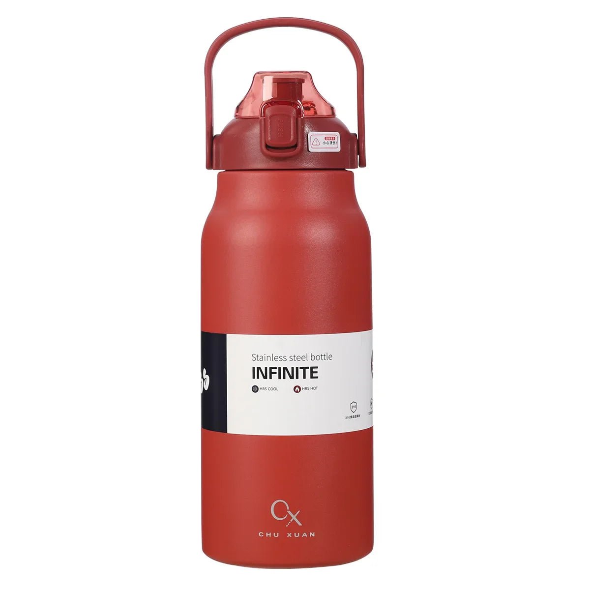 Large Capacity Thermal Water Bottle with Straw - Stainless Steel Thermo Tumbler for Gym, Vacuum Flask for Cold and Hot Insulated Drinks Red / 1300ml