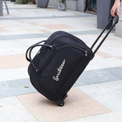 Large Capacity Travel Suitcase Trolley Bag with Wheels - Foldable Duffle Cabin Luggage for Women and Men, Hand Luggage Carry On