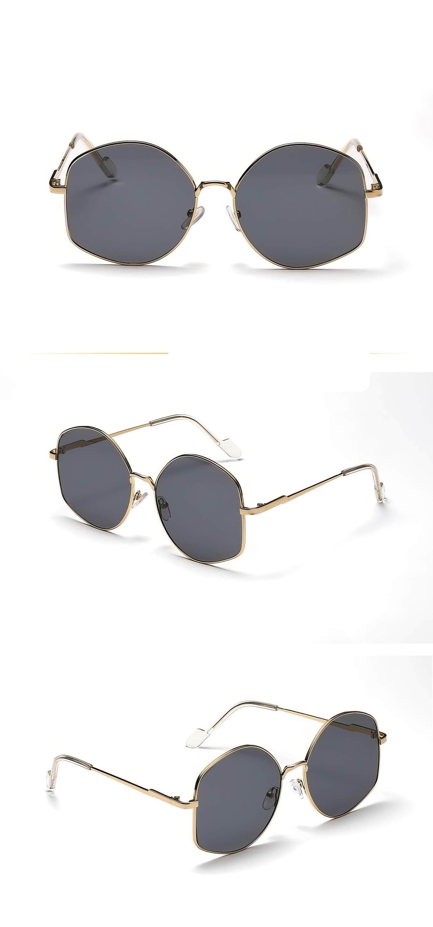 Large Irregular Shape Metal Sunglasses