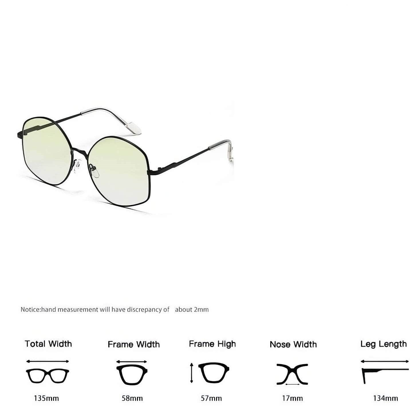 Large Irregular Shape Metal Sunglasses