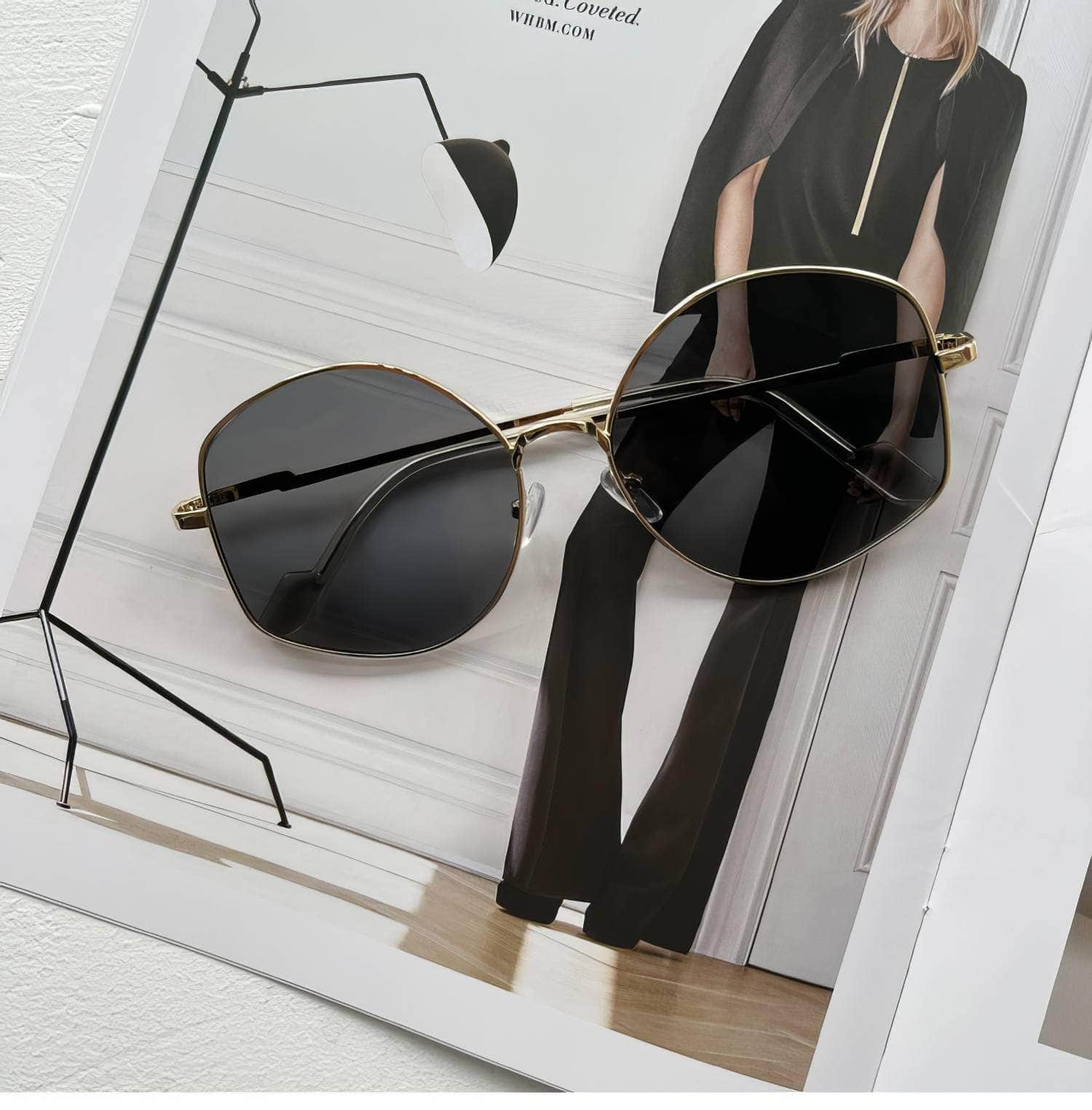 Large Irregular Shape Metal Sunglasses