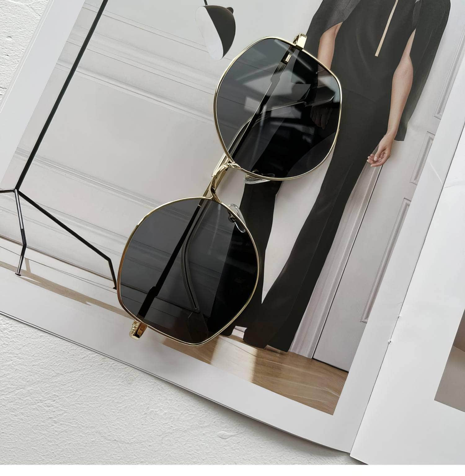 Large Irregular Shape Metal Sunglasses