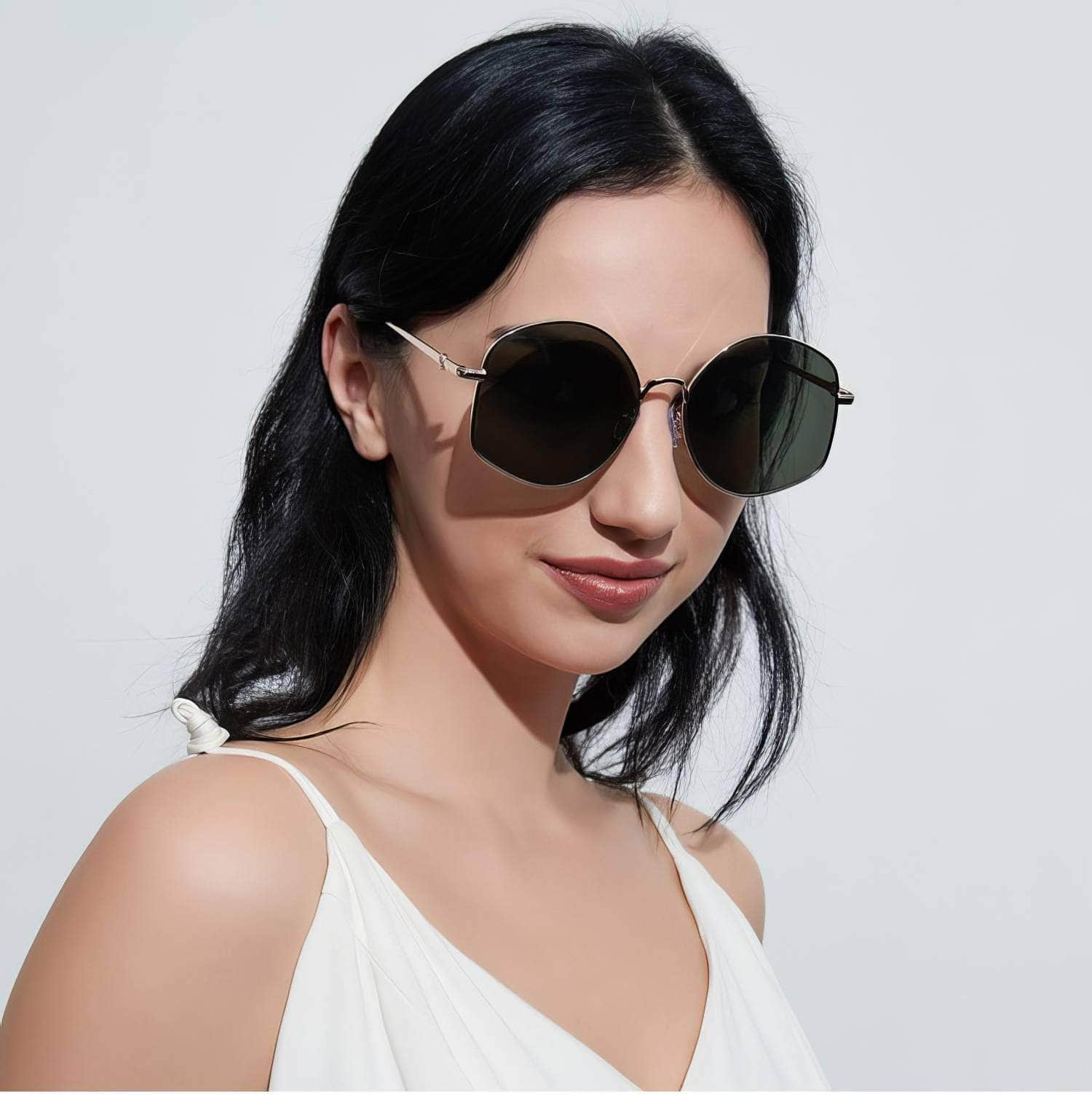 Large Irregular Shape Metal Sunglasses