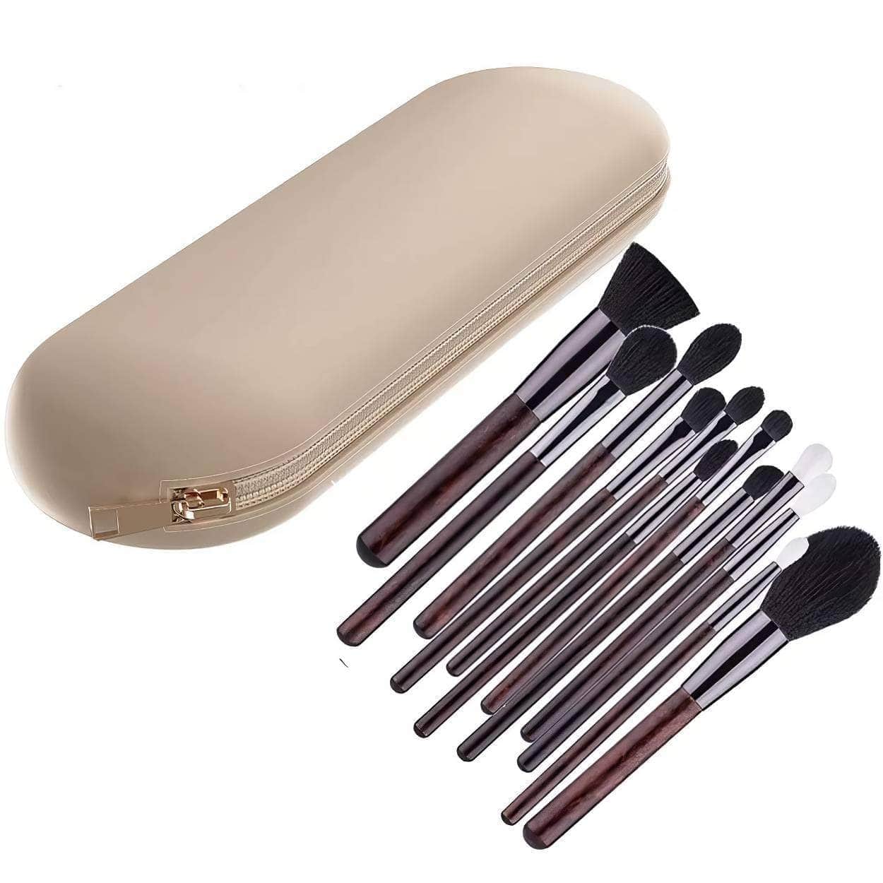 Large Travel Makeup Brush Holder - Silicone Portable Cosmetic Brush Organizer Case, Soft Makeup Brush Purse for Travel