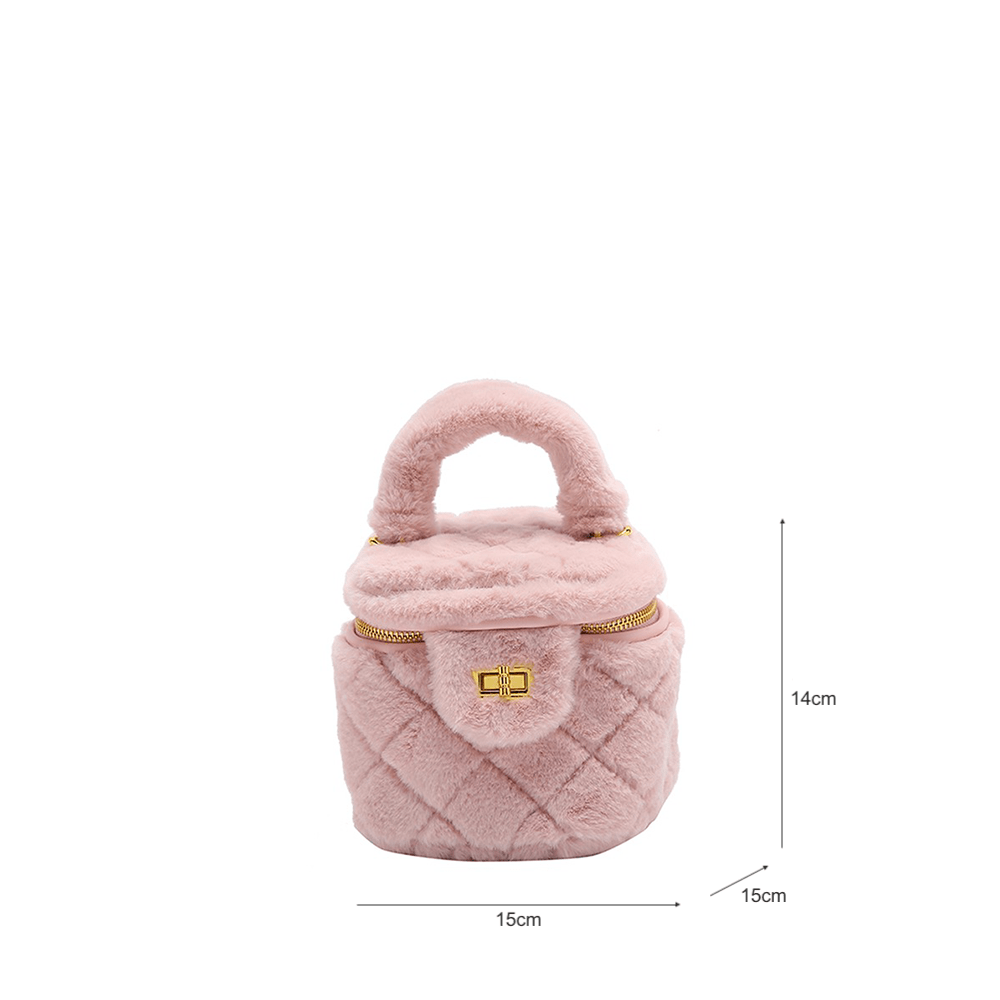 Lavish Quilted Vanity Plush Box Bag