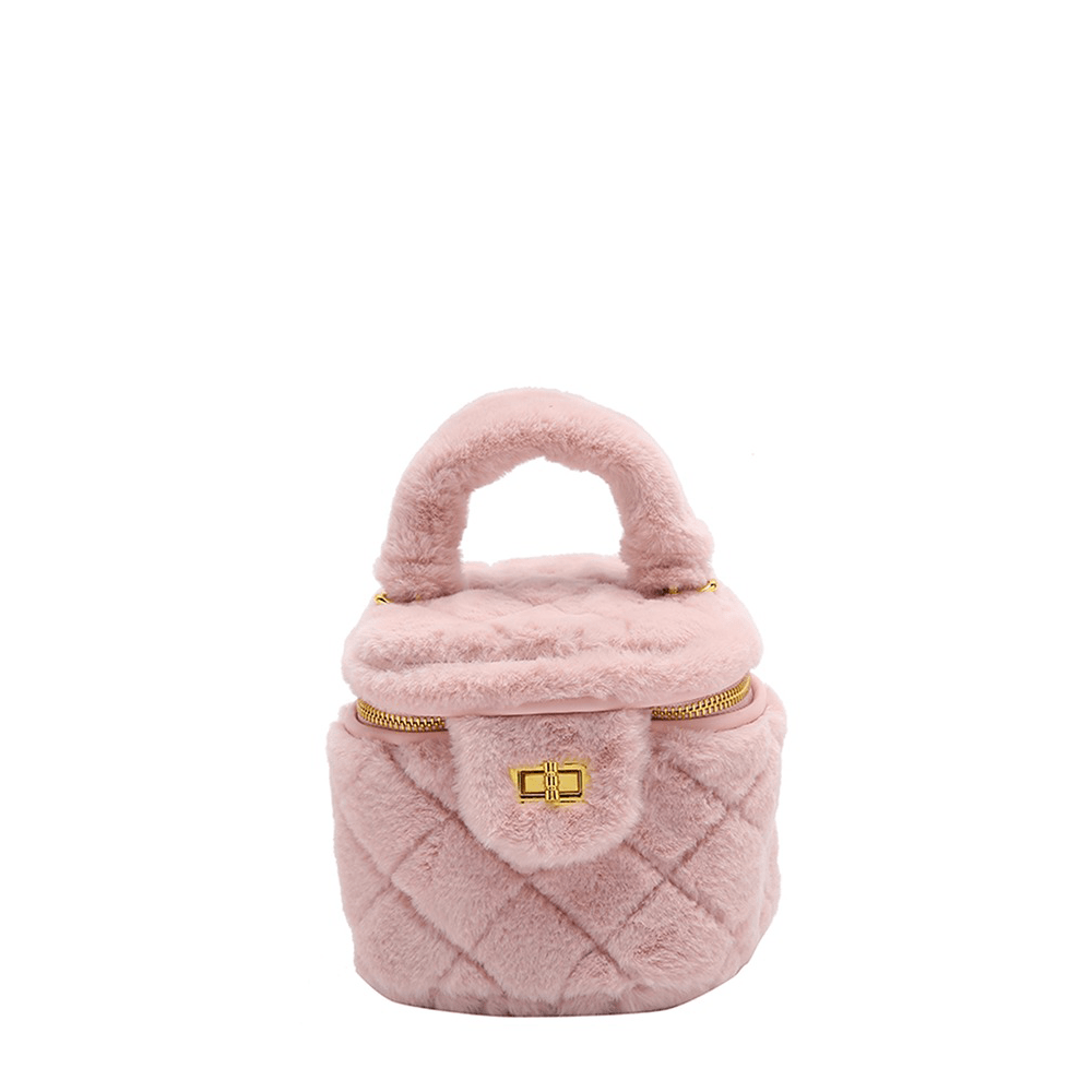 Lavish Quilted Vanity Plush Box Bag