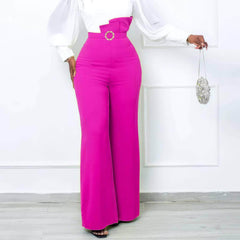 Layered Pleat High Waist Palazzo Pants US 4-6 / DeepPink