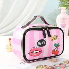 Leather Portable Cosmetic Bag – Multifunction Travel Toiletry Organizer 2