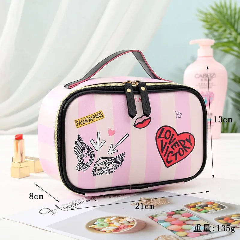 Leather Portable Cosmetic Bag – Multifunction Travel Toiletry Organizer 5
