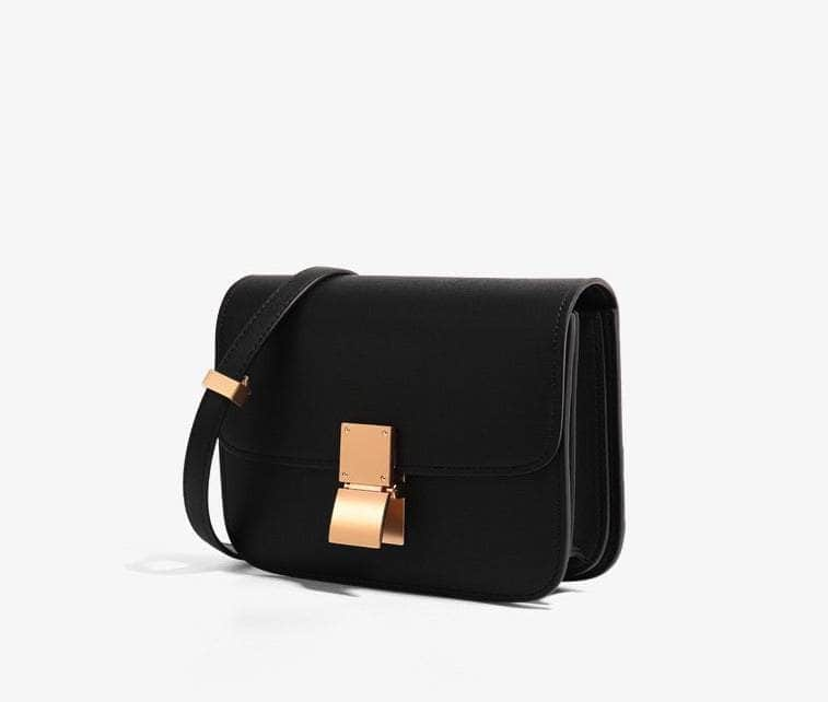 Leather Satchel Purse Black