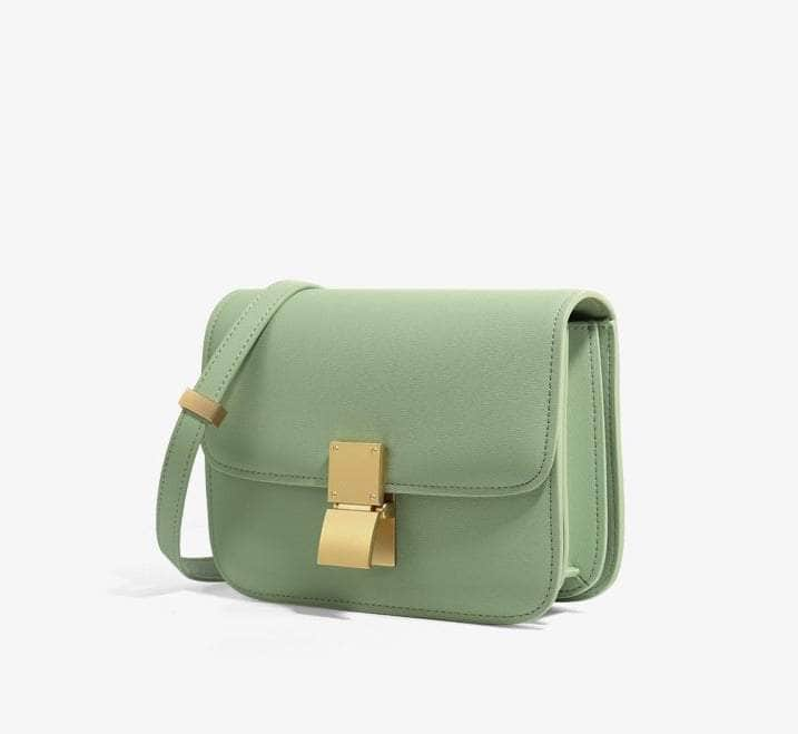 Leather Satchel Purse Mint Green