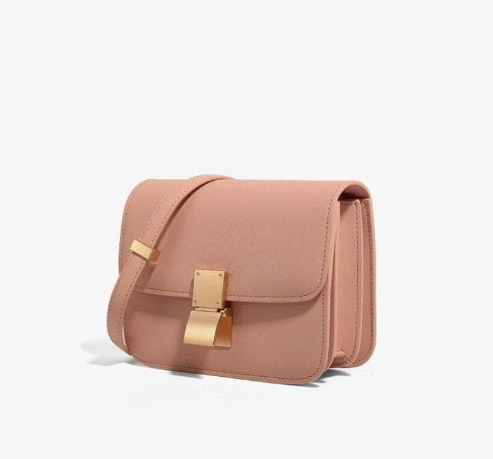 Leather Satchel Purse Nude