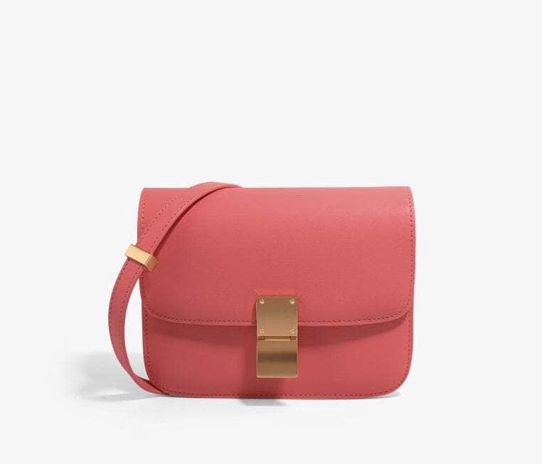 Leather Satchel Purse Rose