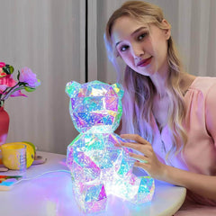 LED Luminous Teddy Bear - Iridescent Holographic Plastics Bear Toy