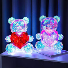 LED Luminous Teddy Bear - Iridescent Holographic Plastics Bear Toy