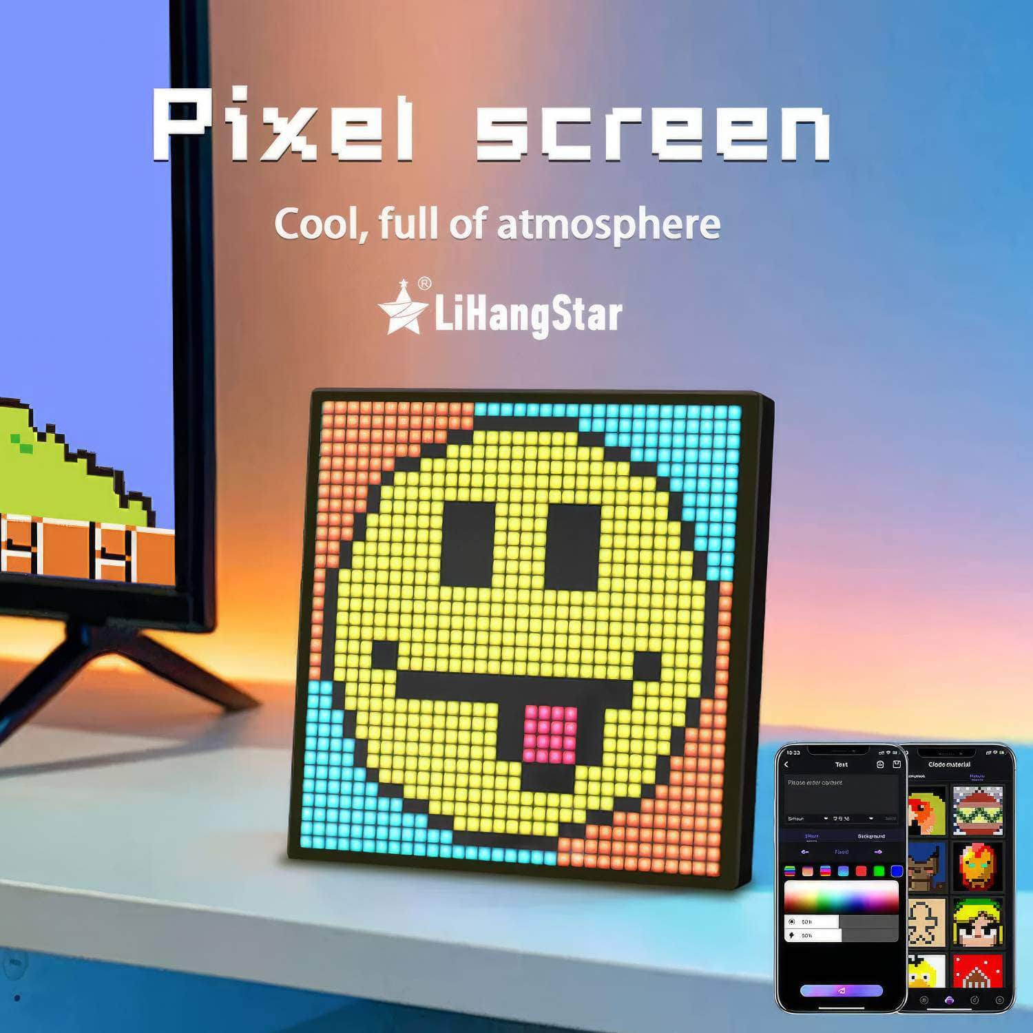 LED Pixel Display: Customizable Night Light for Home Decor, Bedroom, Game Room, Bar