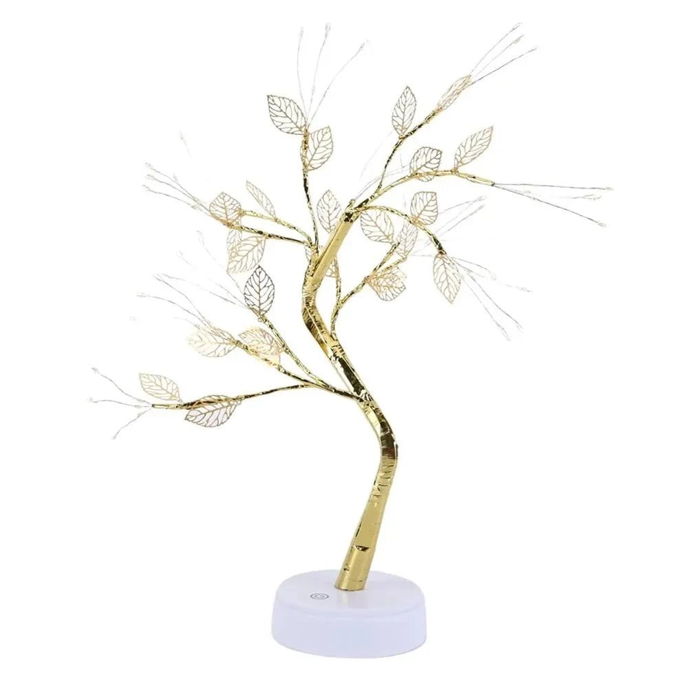 LED Tree Table Lamp: Adjustable Touch Switch, DIY Artificial Xmas Tree Fairy Night Light, Home Christmas Decoration Warm